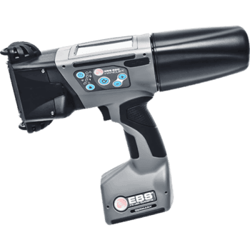 Industrial cordless heat gun for industrial applications, heat sealing, and plastic welding.