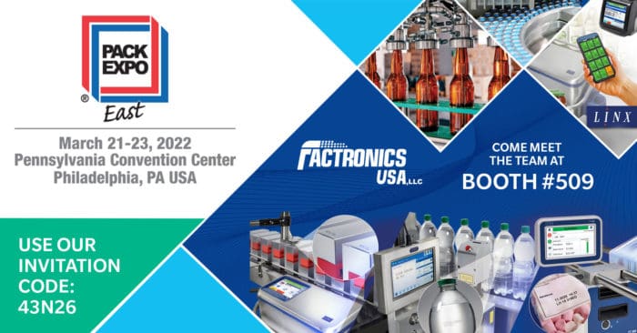 High-tech pharmaceutical and laboratory equipment display at Factronics USA booth.