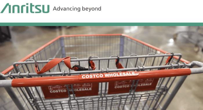 Carts with Costco Wholesale branding at Factronics USA warehouse facility.