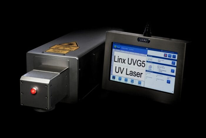 High-tech laser marking machine with touchscreen interface for industrial UV laser engraving applications.