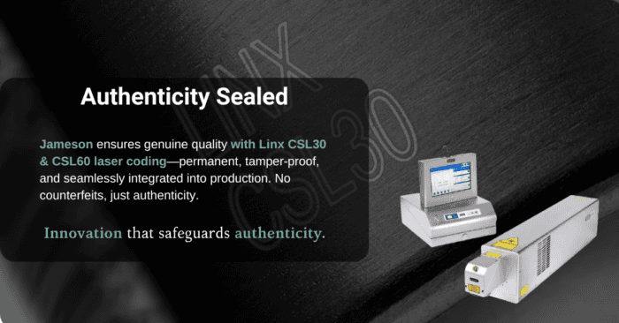 Genuine laser coding equipment for authenticity verification.